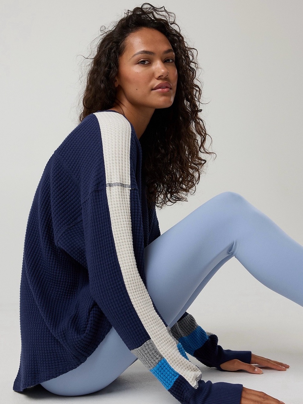 NWT - Offline by Aerie Waffle Notch-Neck in Royal Navy - Oversized